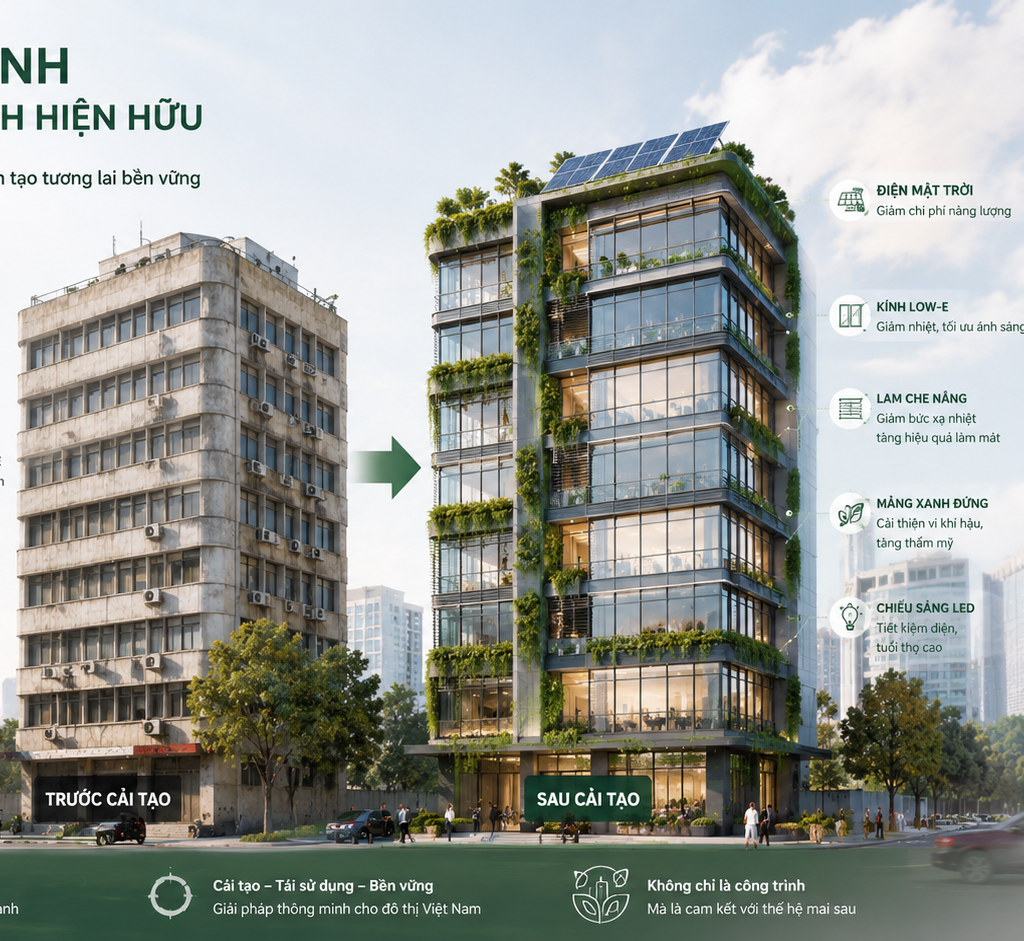 Green Retrofit Giải Pháp Khoa Học Cải Tạo Xanh Cho Công Trình Hiện Hữu